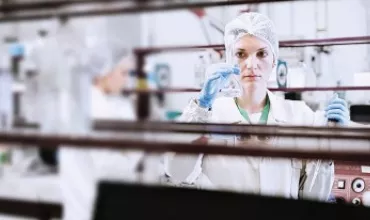 Scientist checking samples