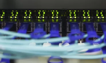 Close up image of a network switch Close up image of a network switch