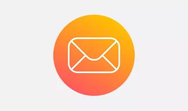 Orange gradient icon of an envelope