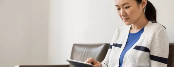 Patient using a tablet Patient using a tablet