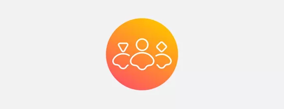 Orange gradient icon of a group of people