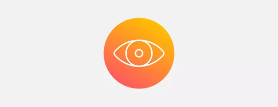 Orange gradient icon of an eye