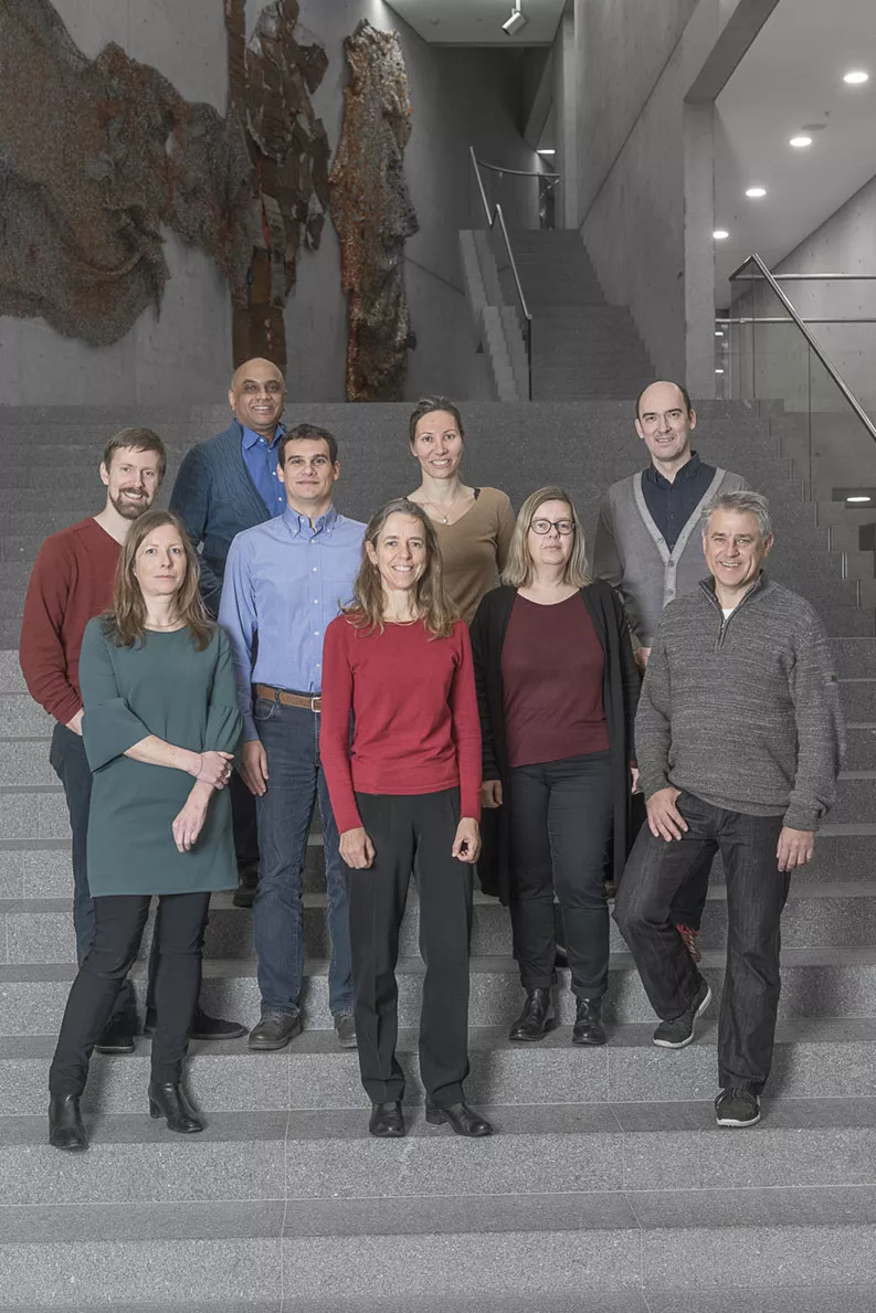 Scientists from Novartis and the FMI who are working with the cryo-EM microscope: (from left to right) Andreas Schein, Christel Genoud, Srinivas Honnappa, Sandra Jacob, Celine B, Nico Thomae and Chris Wiesmann. Scientists from Novartis and the FMI who are working with the cryo-EM microscope: (from left to right) Andreas Schein, Christel Genoud, Srinivas Honnappa, Sandra Jacob, Celine B, Nico Thomae and Chris Wiesmann