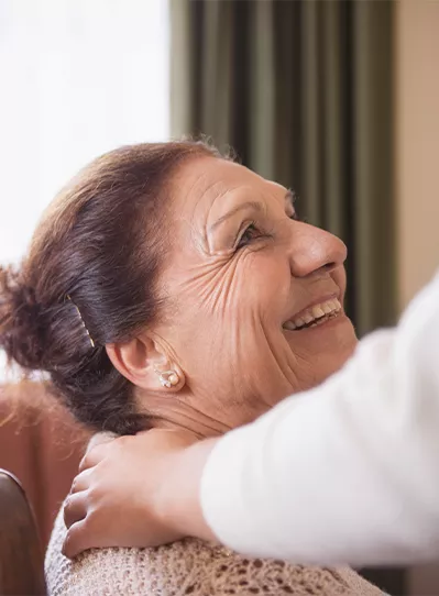 Elder lady smilling