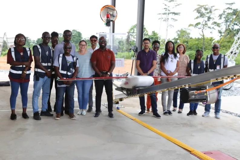 Zipline team launching drone in Ghana Zipline team launching drone in Ghana