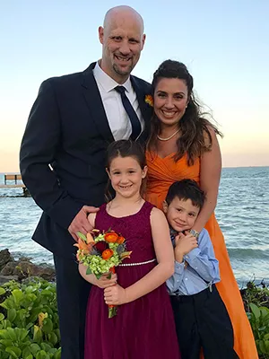 T.J. with his wife and two children T.J. together with his family
