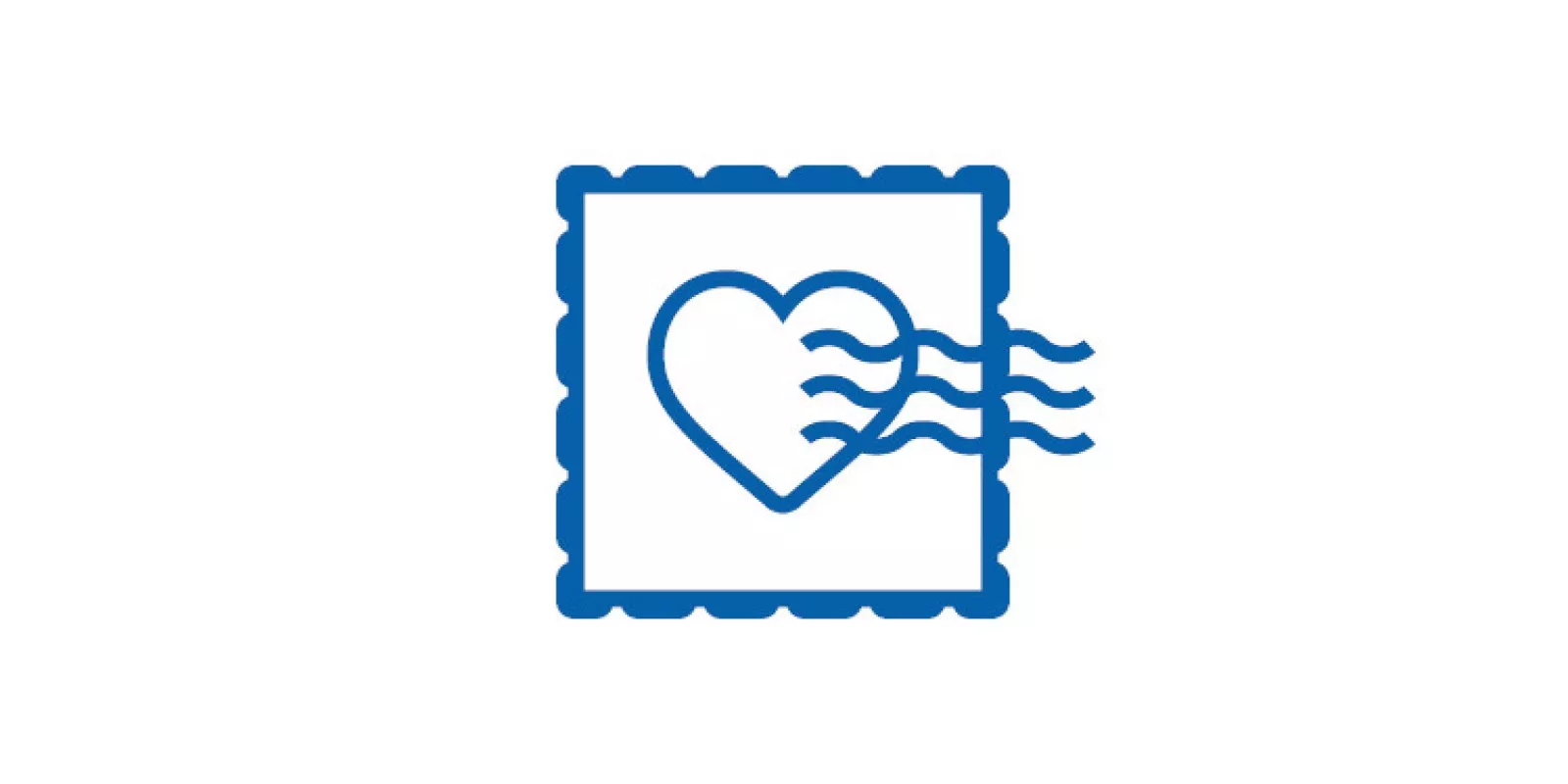 Icon of stamp with a heart