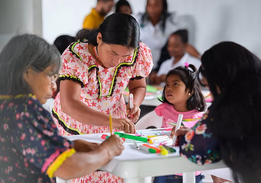 A group of women at a health workshop in Colombia. A group of women at a health workshop in Colombia.
