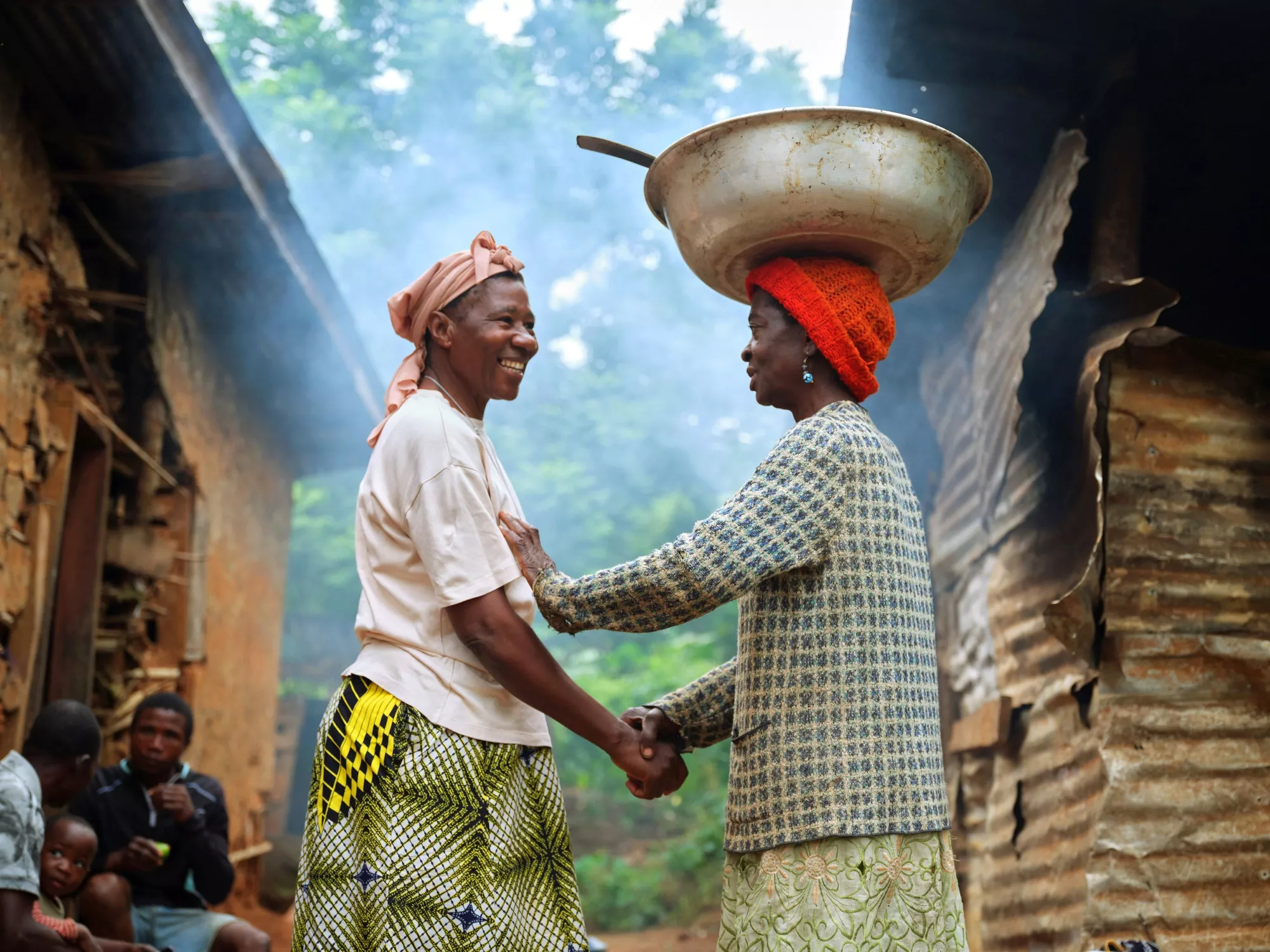 Sister Martine visits Adèle Biloa Ngah (right) in Ntui. Sister Martine visits Adèle Biloa Ngah (right) in Ntui.