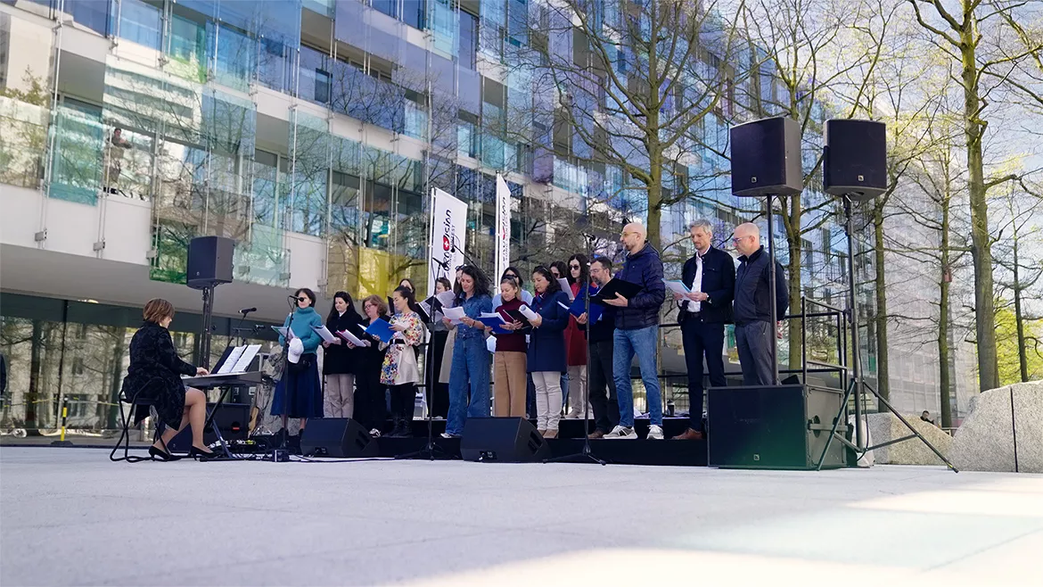 A group of singers on a stage