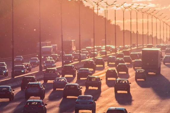 Cars on a highway