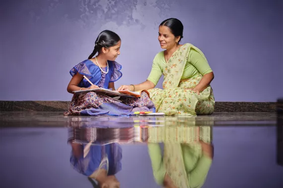 K. Balamani with her daughter at home in Sollakpally, near Hyderabad, India K. Balamani with her daughter at home in Sollakpally, near Hyderabad, India