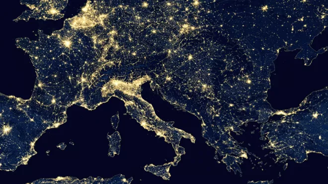 Europe at night
