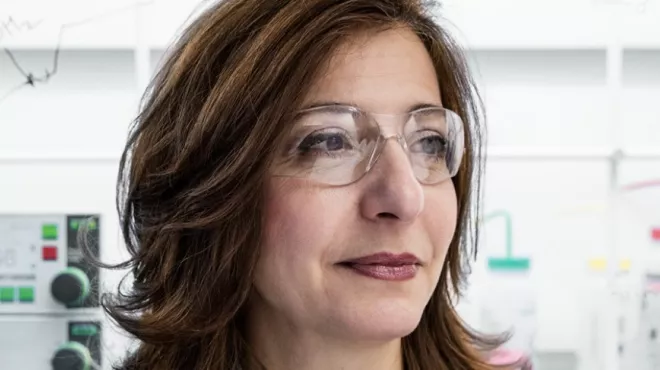 A female scientist in a laboratory setting