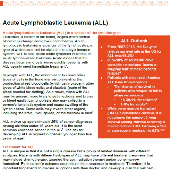 Document on Acute Lymphoblastic Leukemia (ALL) Document on Acute Lymphoblastic Leukemia (ALL)
